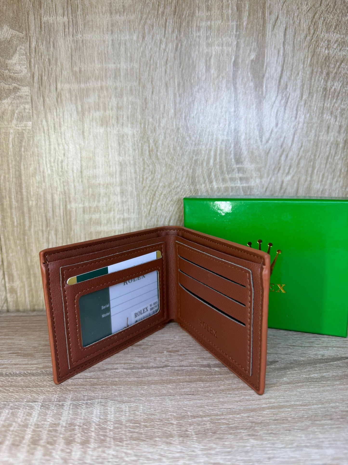PORTE MONNAIE HOMMES ROLEX MARRON AVEC SACHET