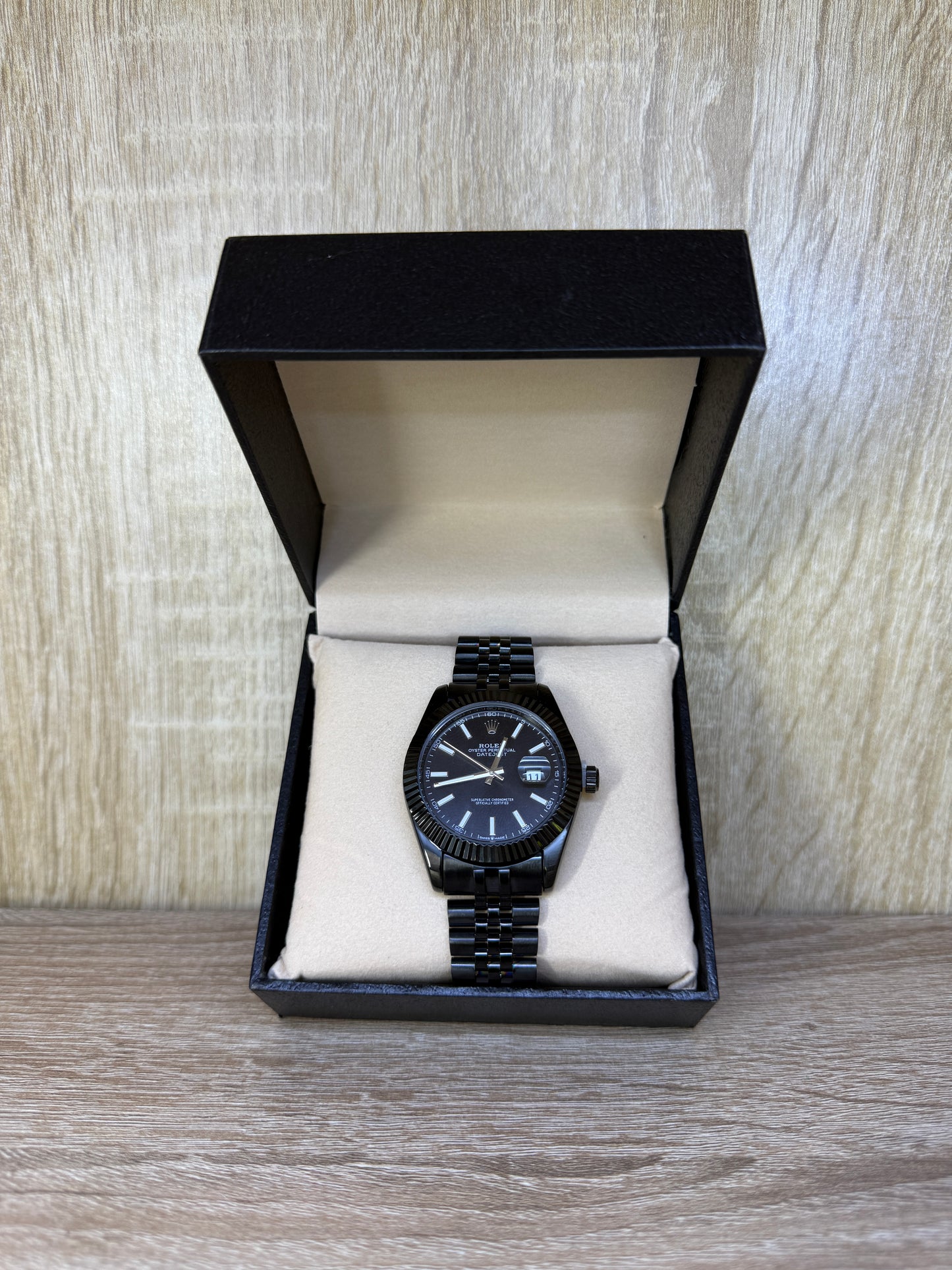 ROLEX DATEJUST FULL BLACK BOITE SIMPLE