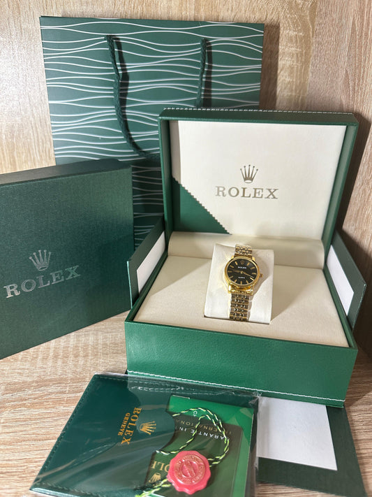 ROLEX FEMMES RONDE GOLD TB NOIR COFFRET