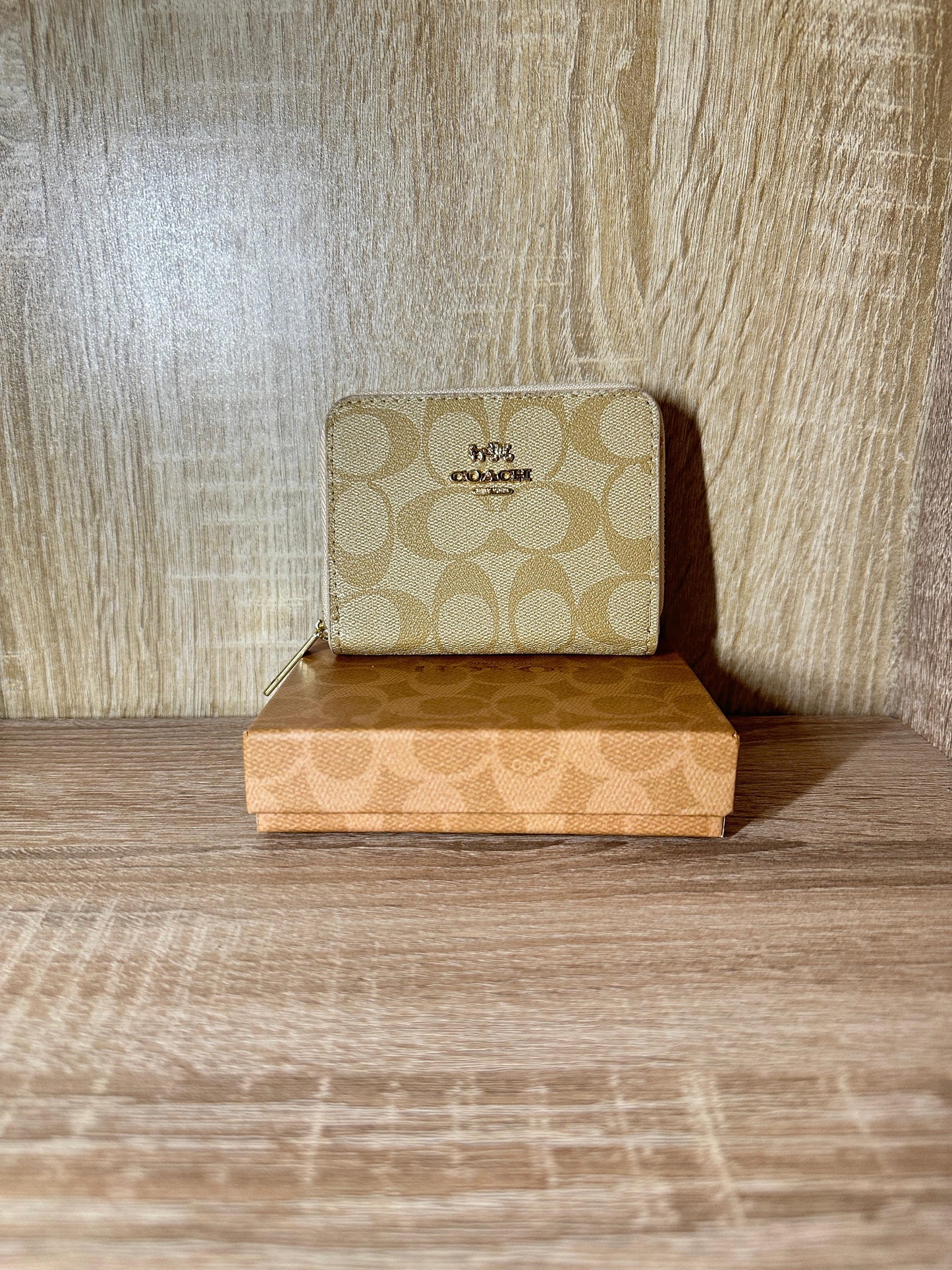 PORTE MONNAIE COACH FEMMES BEIGE