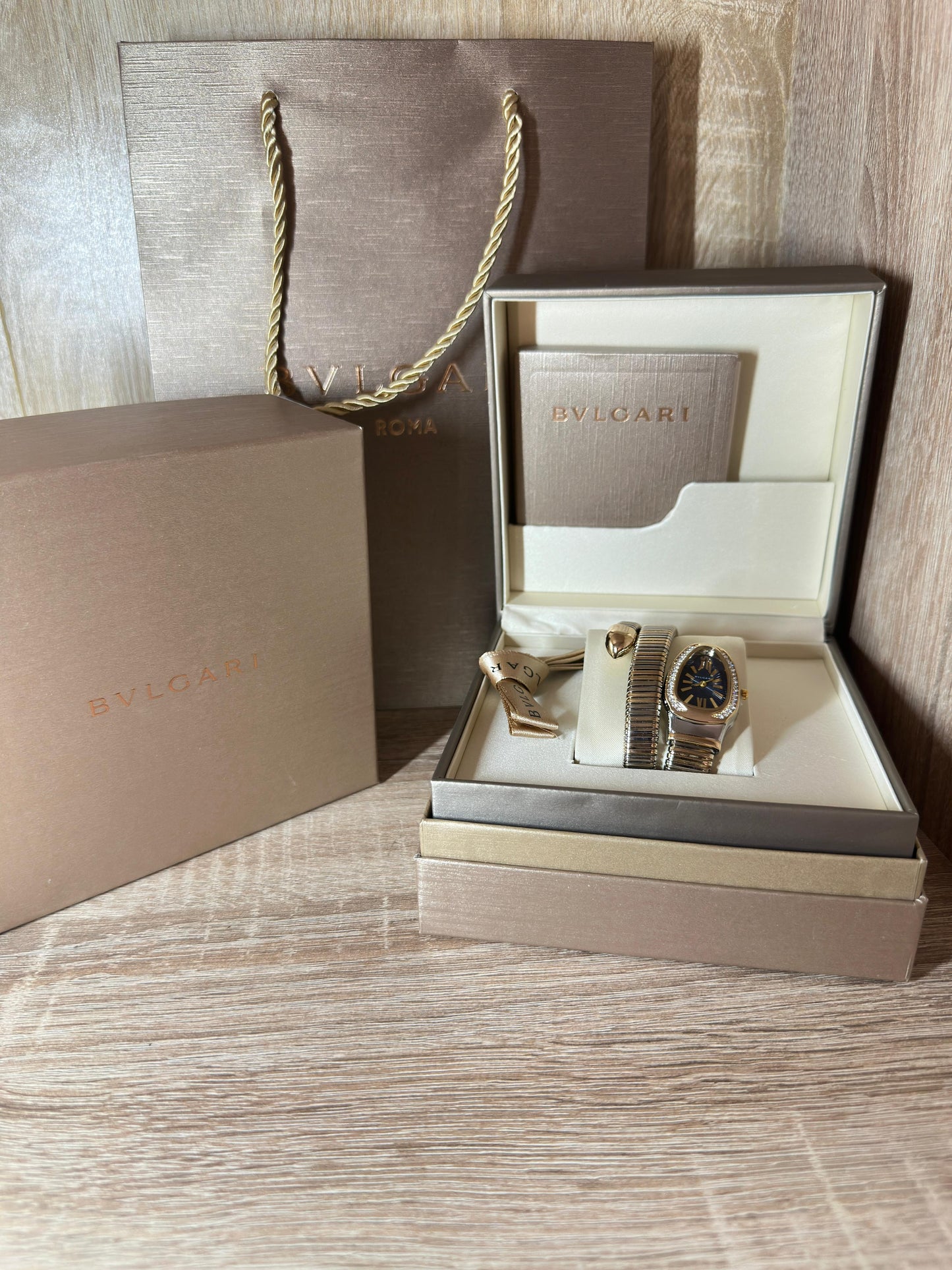 BVLGARI SERPENTI DIAMONDS DOUBLE BRACELET COFFRET