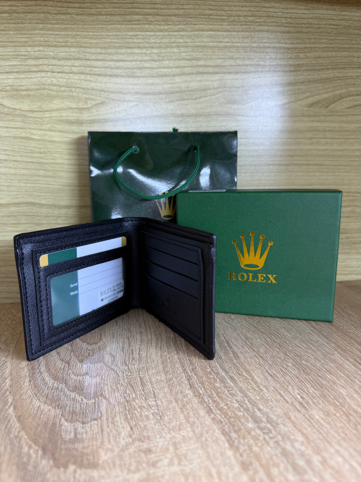 PORTE MONNAIE HOMMES ROLEX NOIR AVEC SACHET
