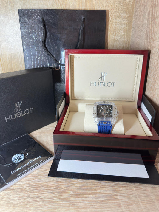 HUBLOT CARRÉ TRANSPARENT COFFRET