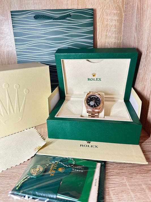 ROLEX HOMMES DAYDATEJUST MASTER QUALITÉ ROSEGOLD/NOIR