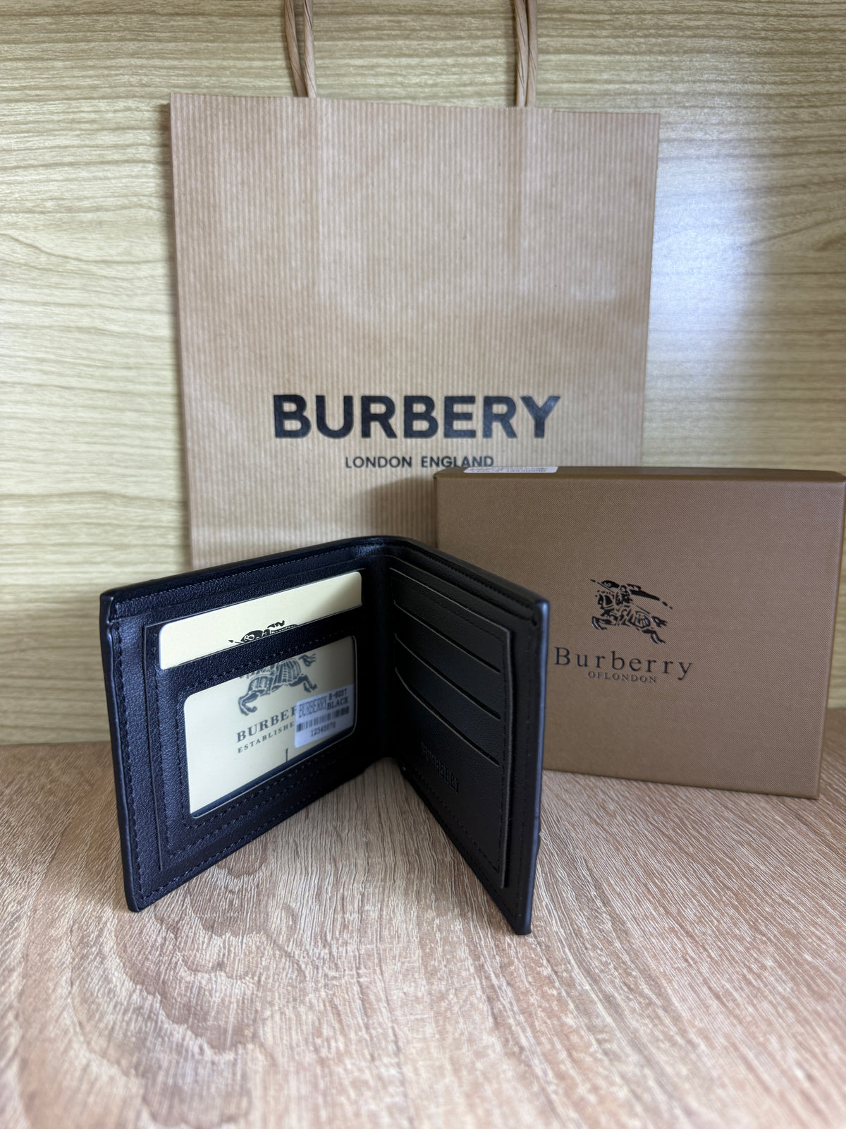 PORTE MONNAIE BURBERRY HOMMES BLEU/BLANC AVEC SACHET