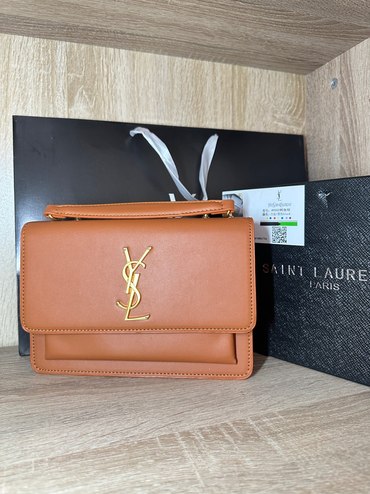 SAC YSL RECTANGULAIRE MARRON