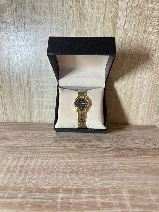 ROLEX FEMMES RONDE GOLD TB NOIR BOITE SIMPLE