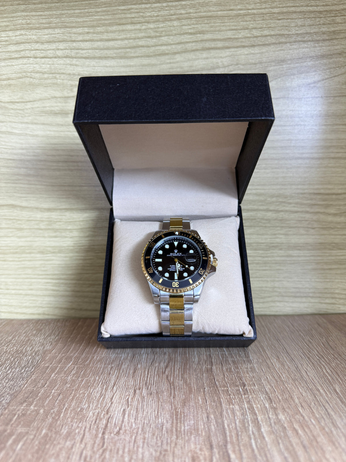 ROLEX SPRITE GRIS/GOLD TABLEAU NOIR BOITE SIMPLE