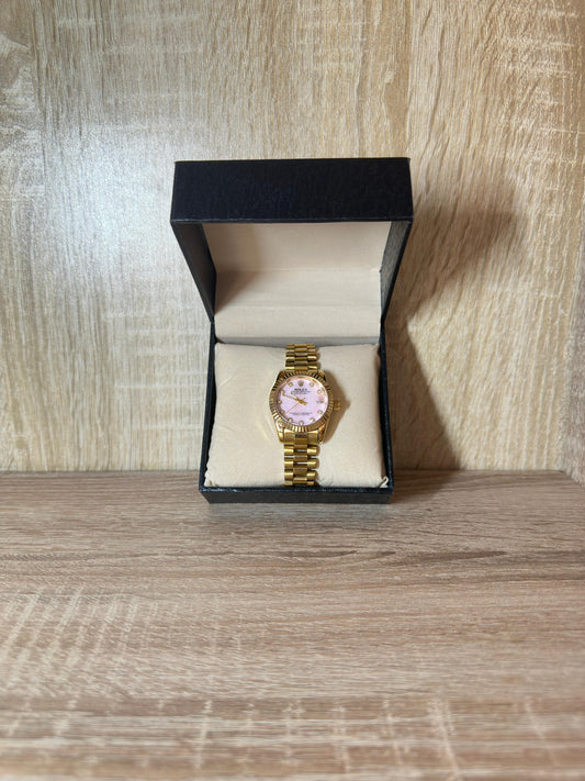 ROLEX FEMMES GOLD TABLEAU ROSE 2025 BOITE SIMPLE