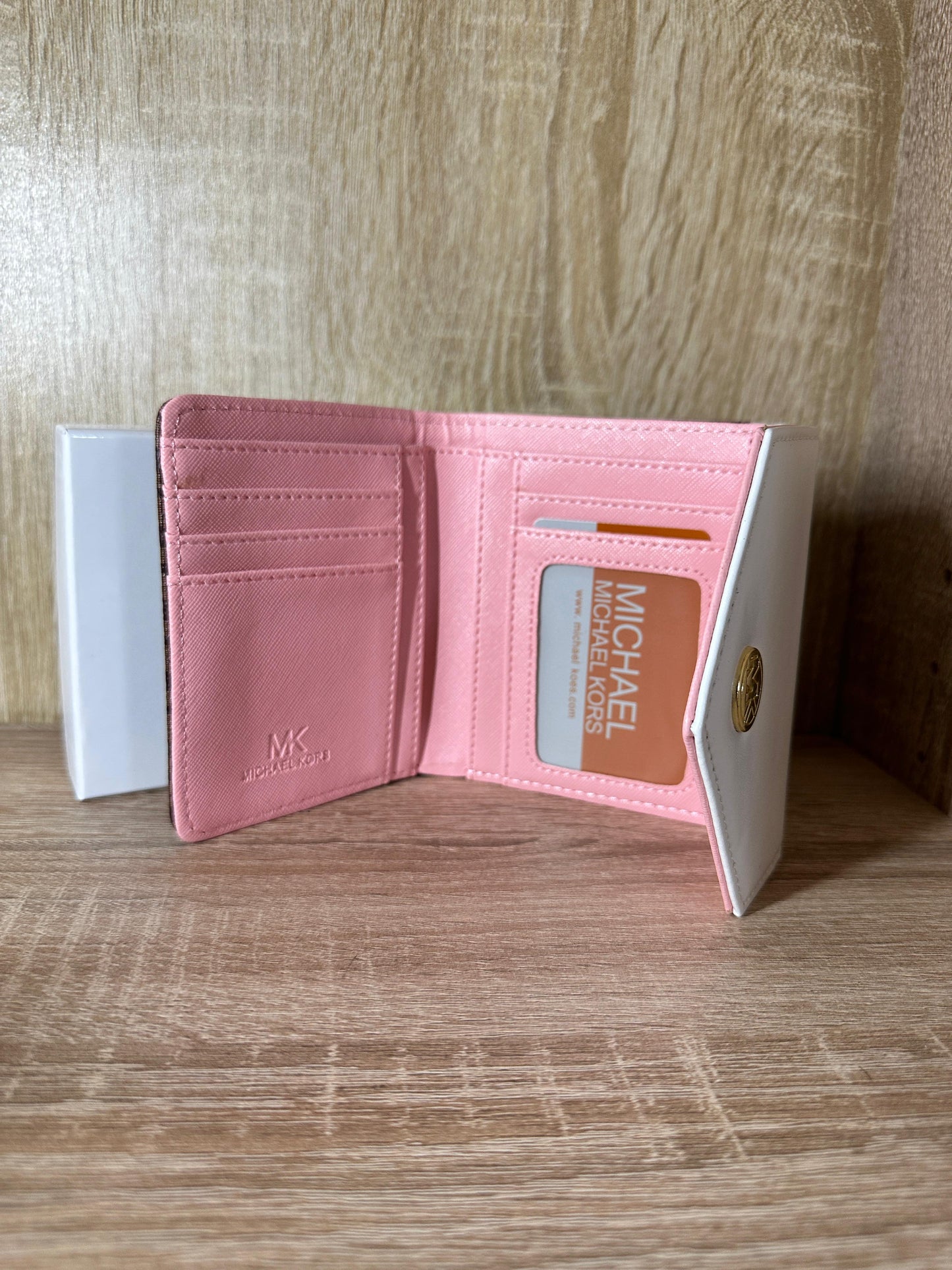 PORTE MONNAIE MK BLANC/MARRON