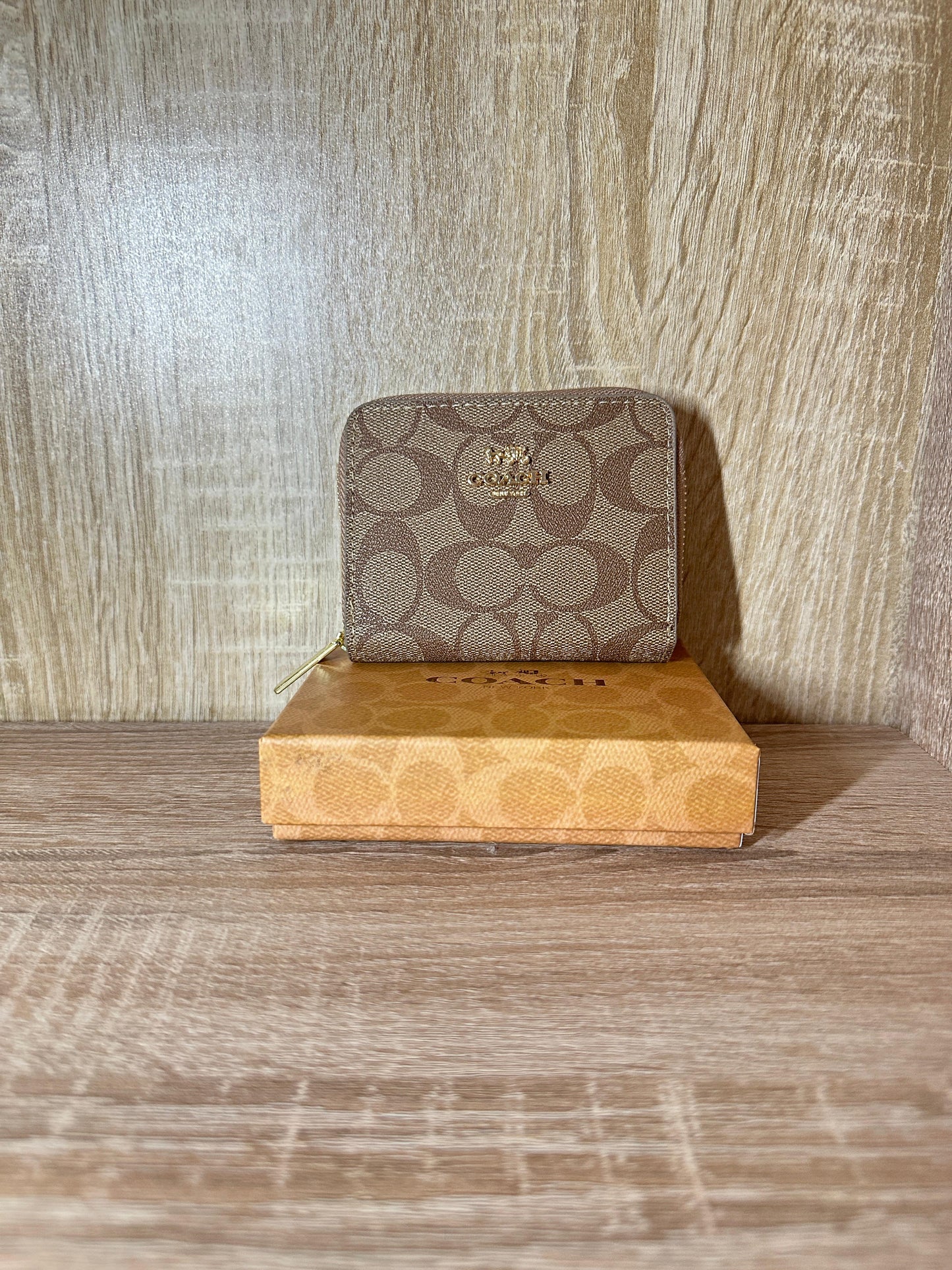 PORTE MONNAIE COACH FEMMES MARRON
