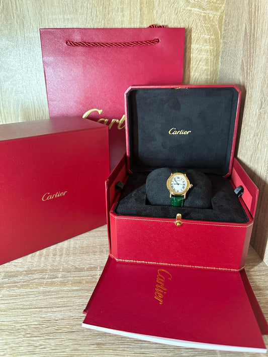 CARTIER CUIR OVALE VERT FEMMES COFFRET