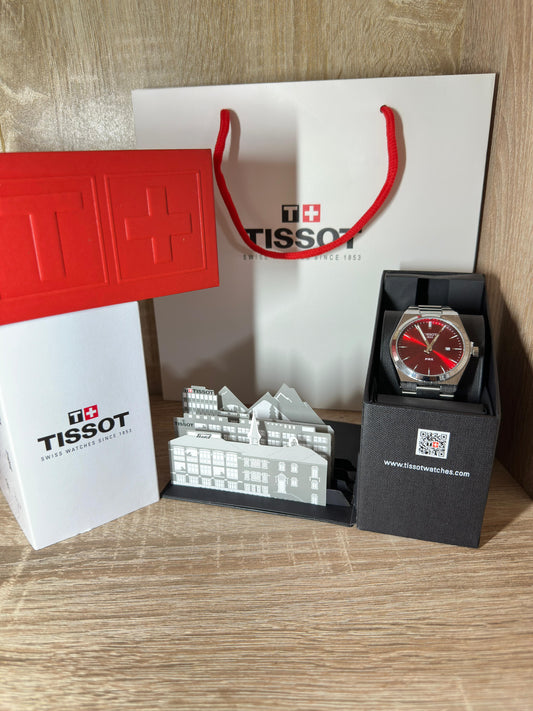 TISSOT ACIER HOMMES TABLEAU ROUGE COFFRET