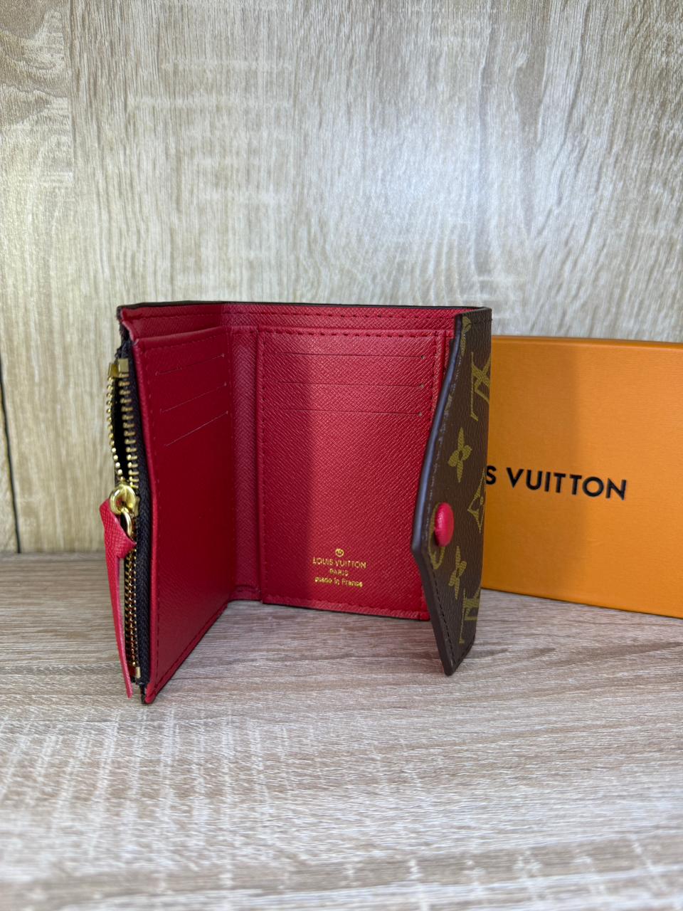 PORTE MONNAIE FEMMES LV MARRON ROUGE
