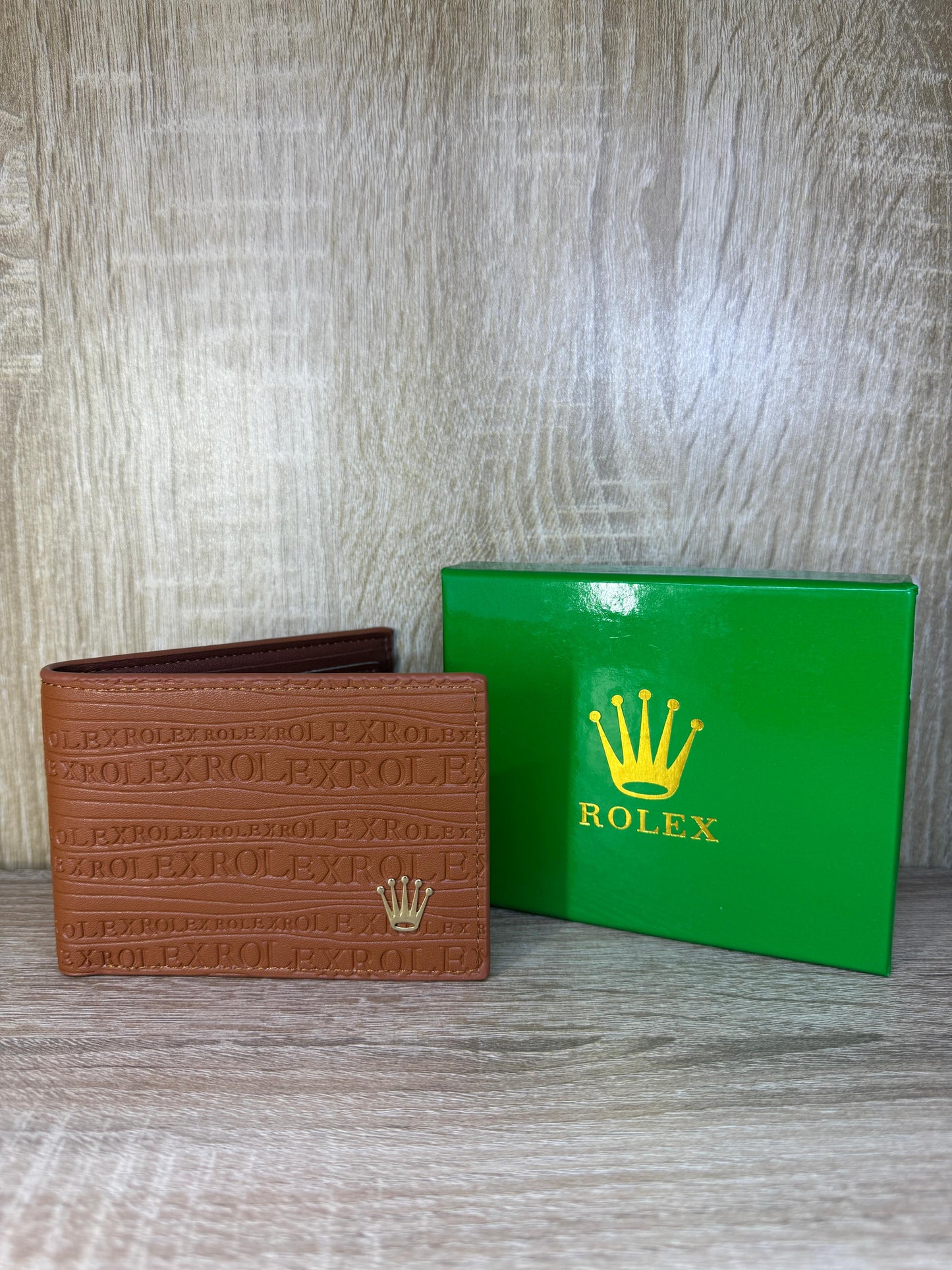 PORTE MONNAIE HOMMES ROLEX MARRON AVEC SACHET