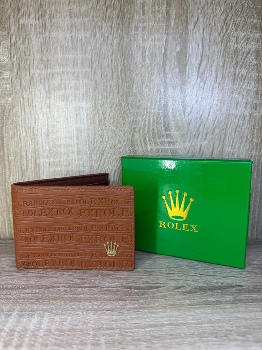 PORTE MONNAIE HOMMES ROLEX MARRON AVEC SACHET