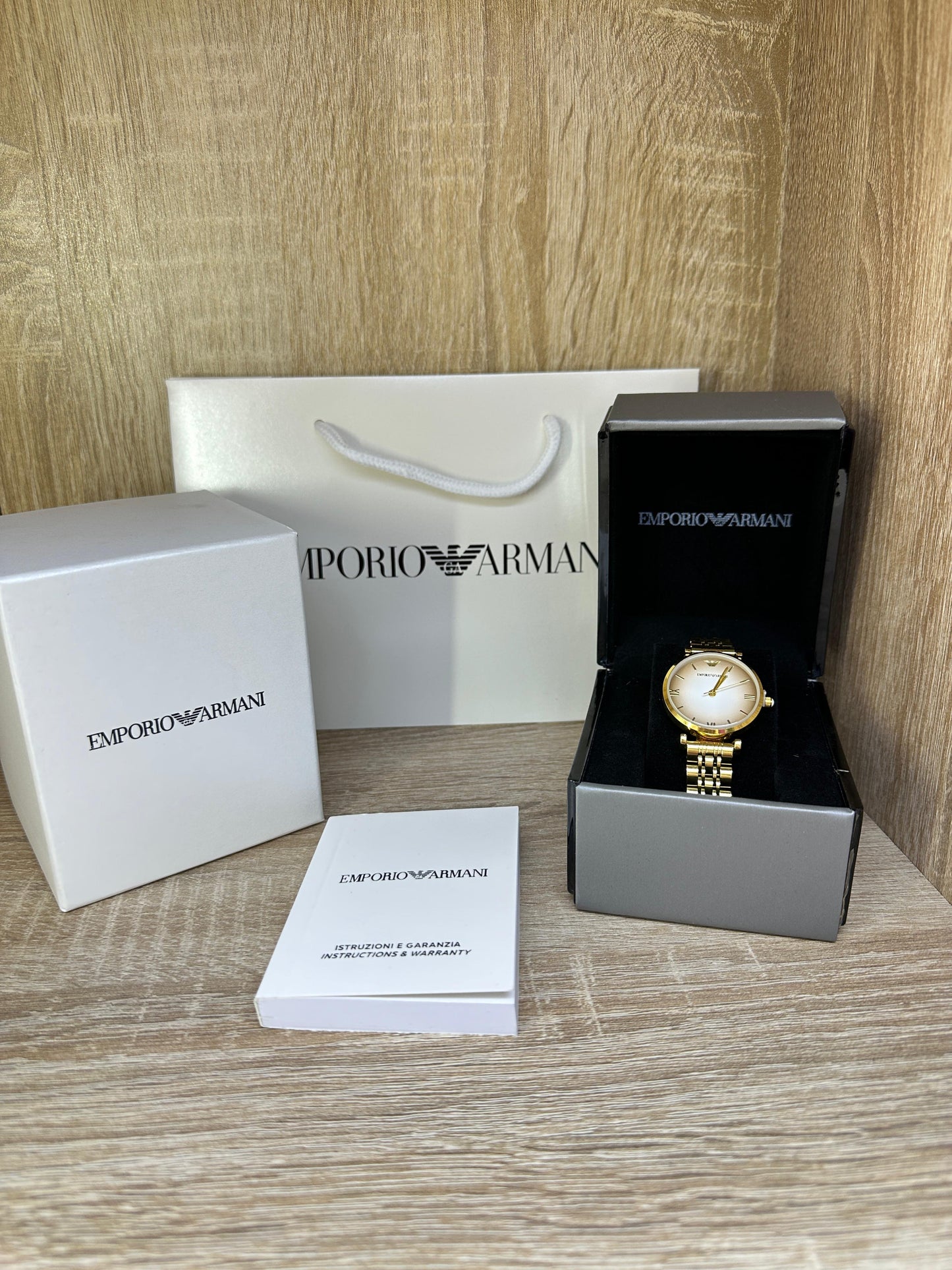 ARMANI FEMMES ROND ACIER FULL PACK