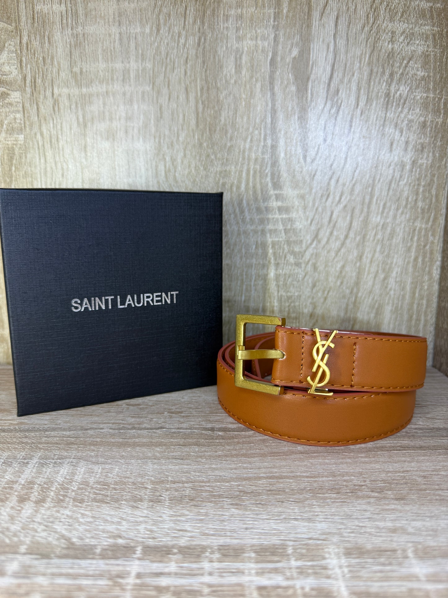 CEINTURE YSL FEMMES MARRON/GOLD