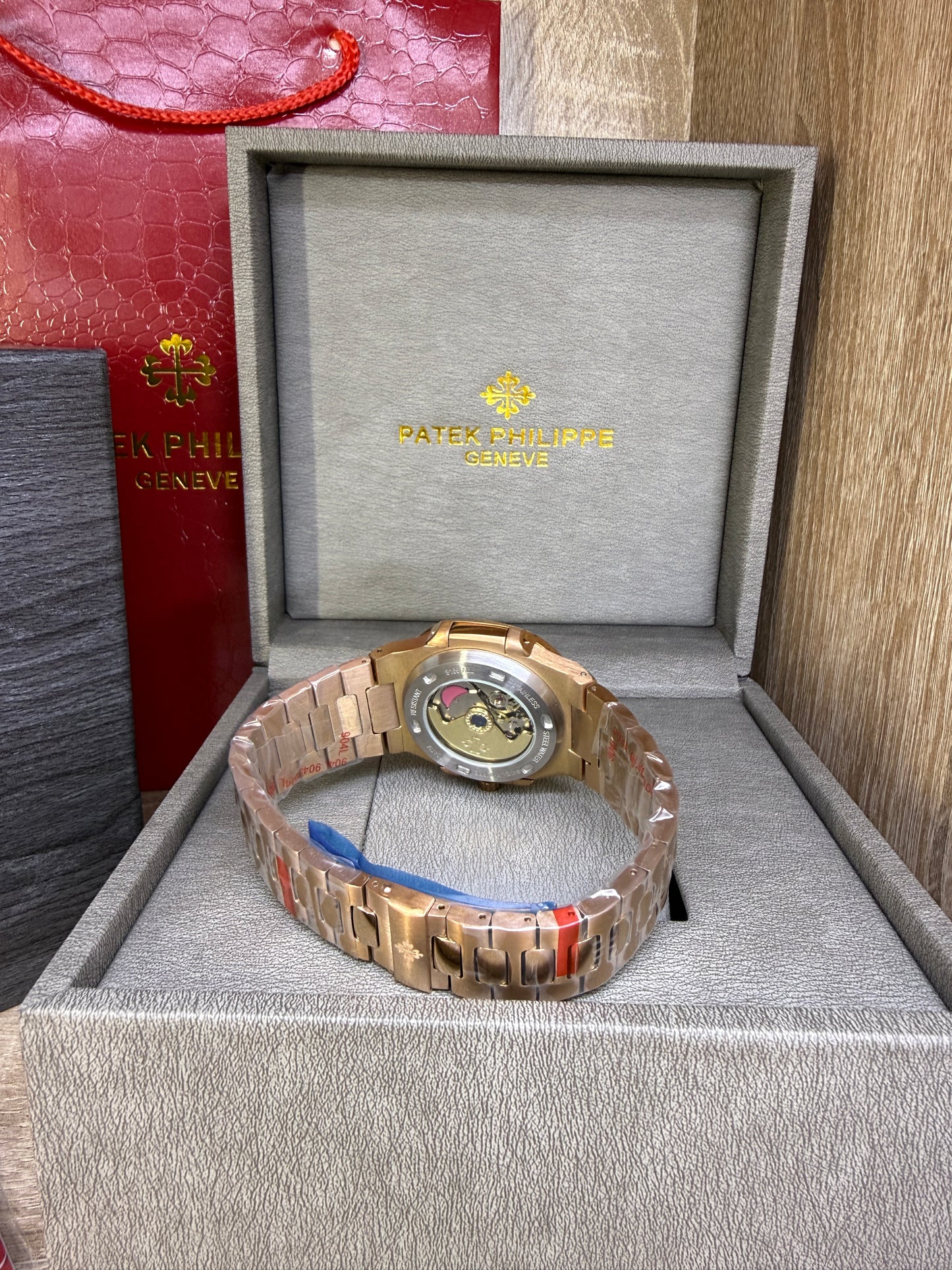 PATEK MASTER QUALITÉ ROSE GOLD CHOCOLAT AVEC COFFRET