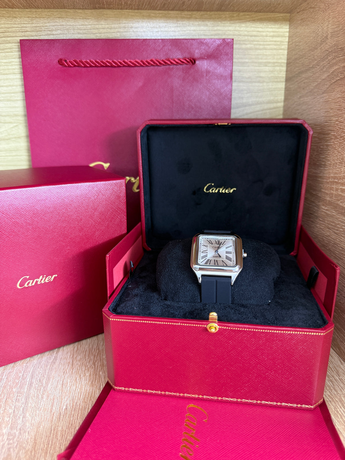 CARTIER SANTOS SILICONE 3 HOMMES AVEC COFFRET