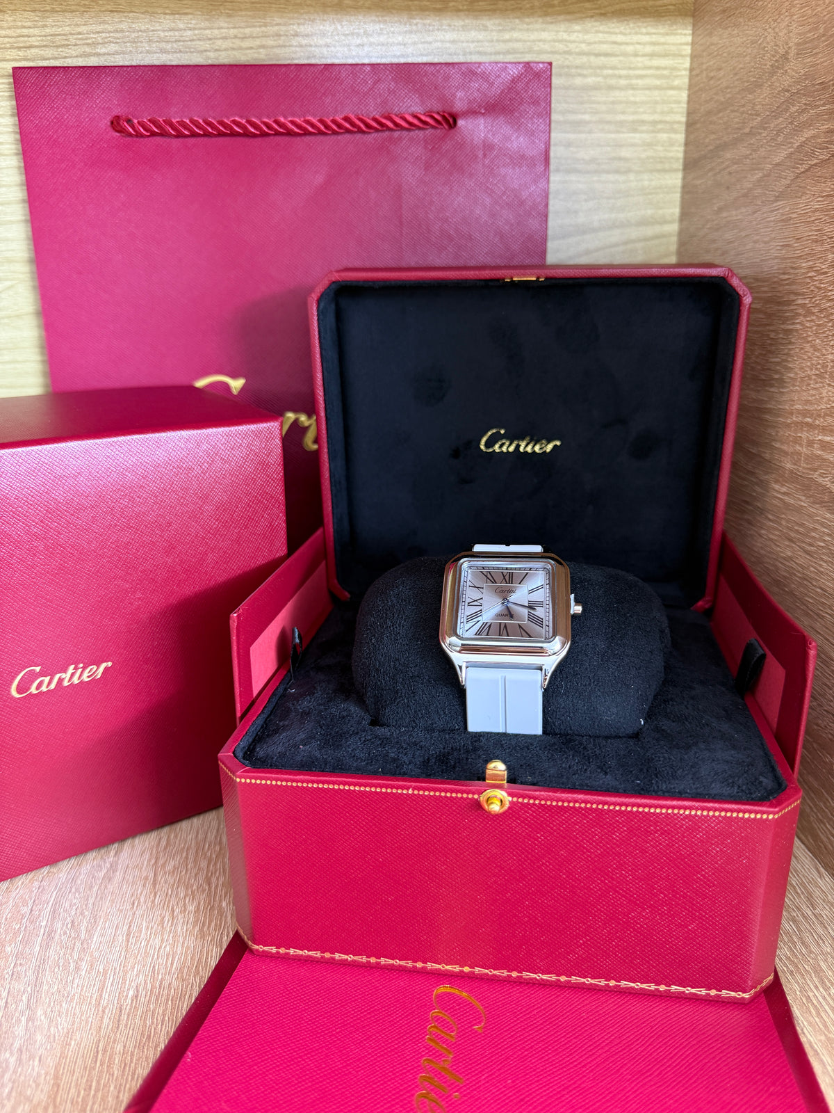 CARTIER SANTOS SILICONE 3 HOMMES AVEC COFFRET