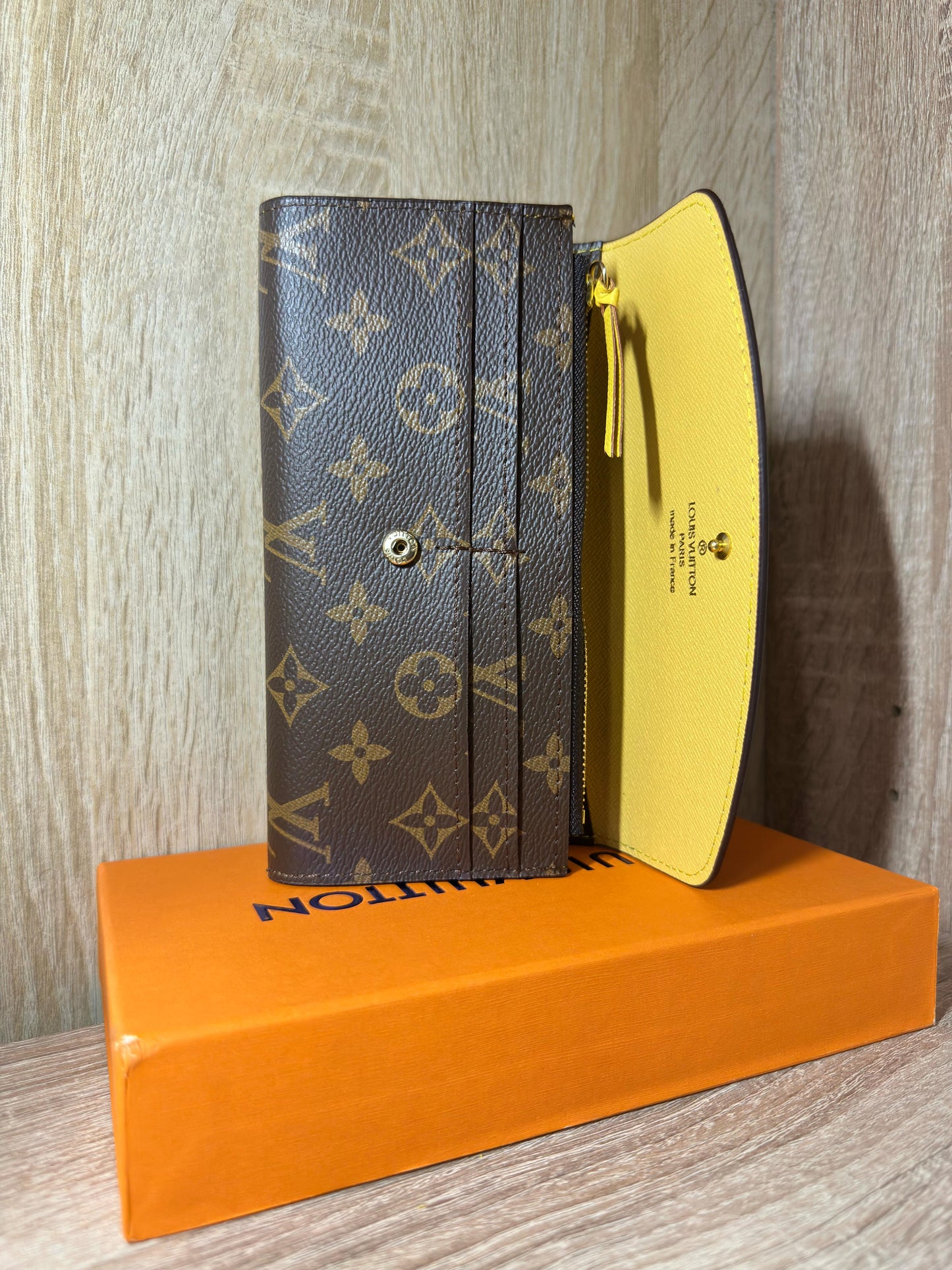 PORTEFEUILLE LV MARRON/JAUNE FEMMES