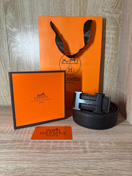 CEINTURE HERMES HOMMES FULL BLACK DESIGN H