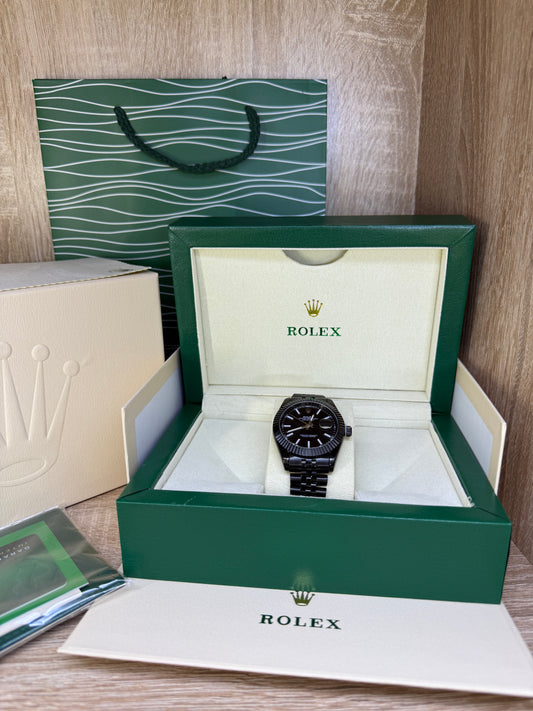 ROLEX DATEJUST FULL BLACK COFFRET