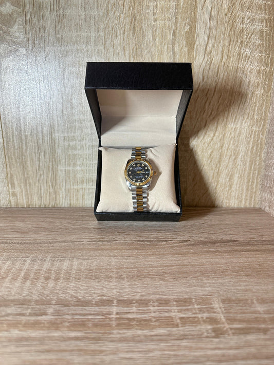 ROLEX FEMMES GRIS/GOLD TB NOIR 2025 BOITE SIMPLE