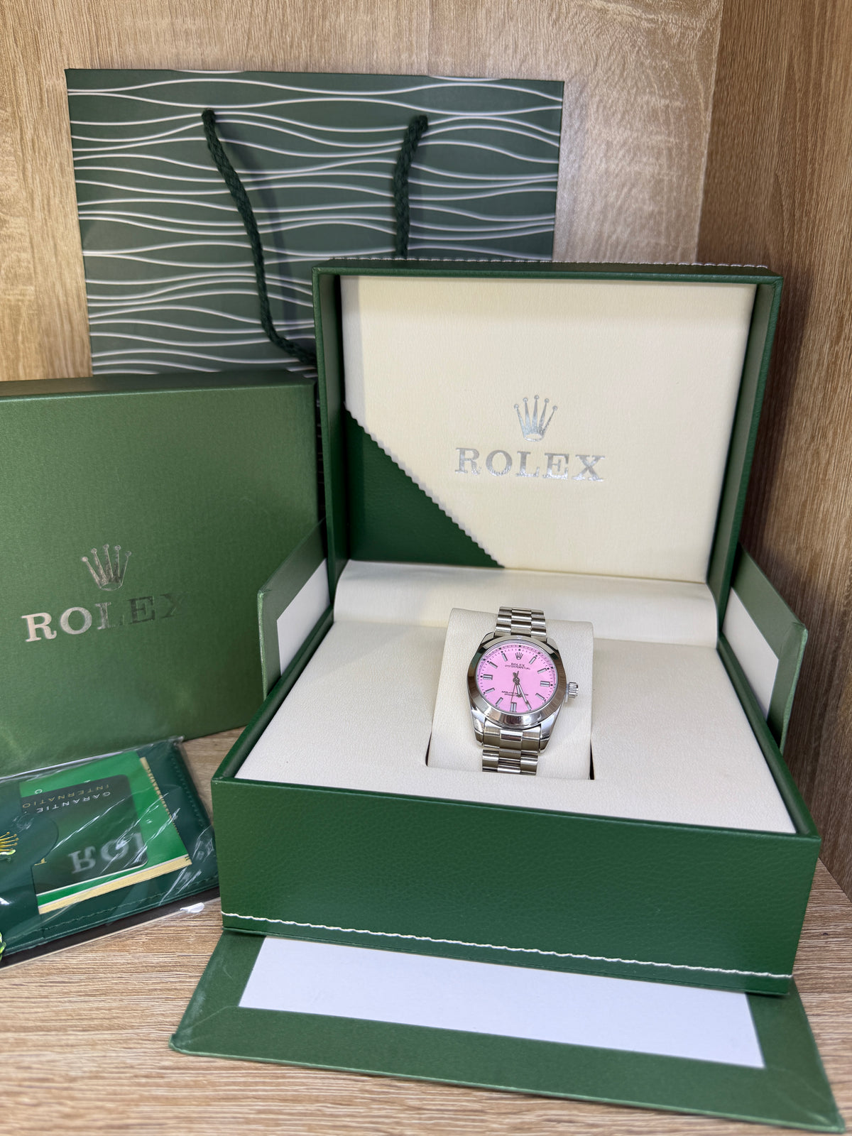 ROLEX FEMMES GRIS TABLEAU ROSE COFFRET