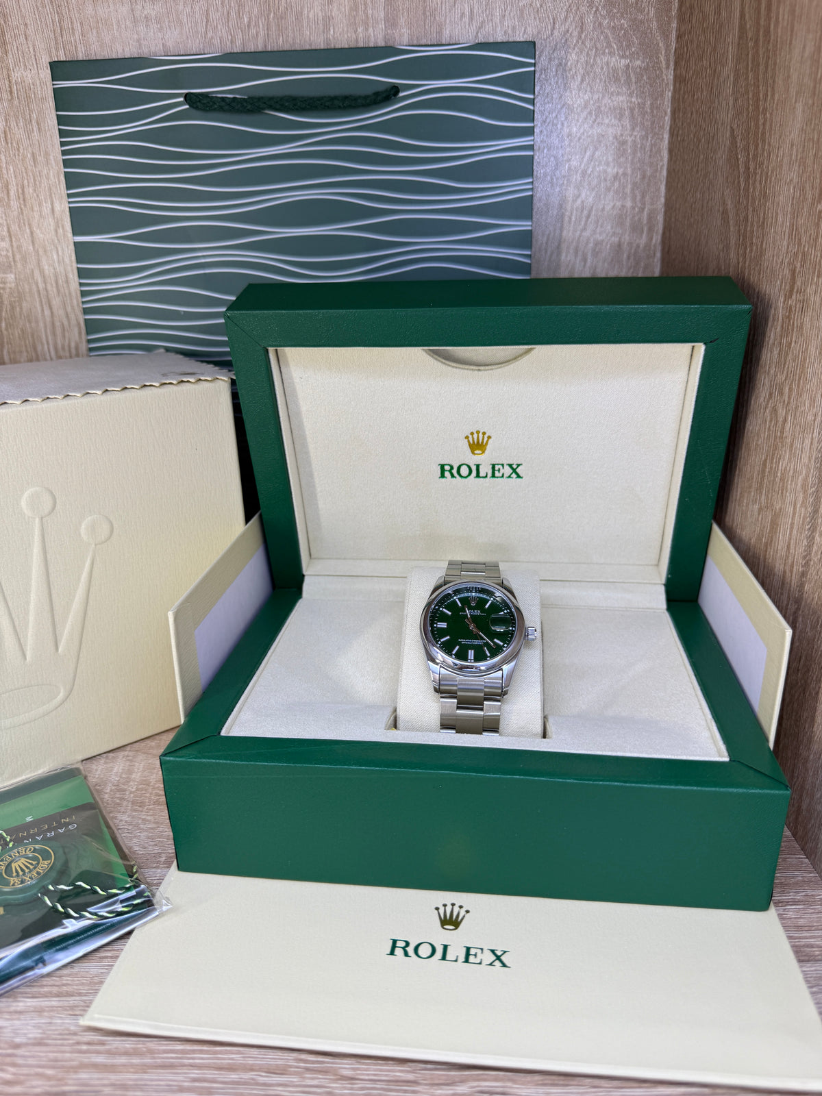 ROLEX 36MM HOMMES AVEC COFFRET