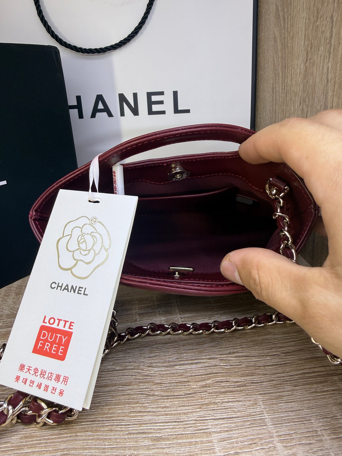 SAC CHANEL 22 MINI HOBO CUIR 100%