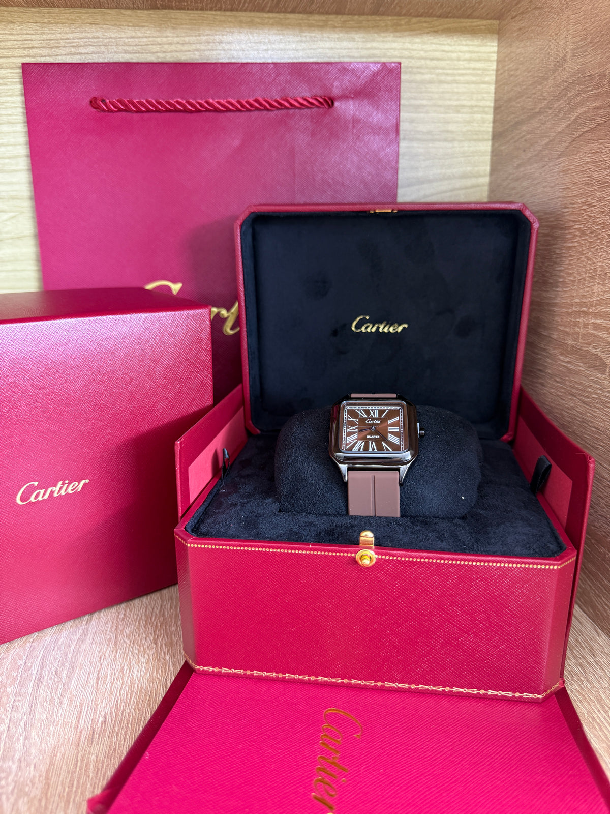 CARTIER SANTOS SILICONE 3 HOMMES AVEC COFFRET