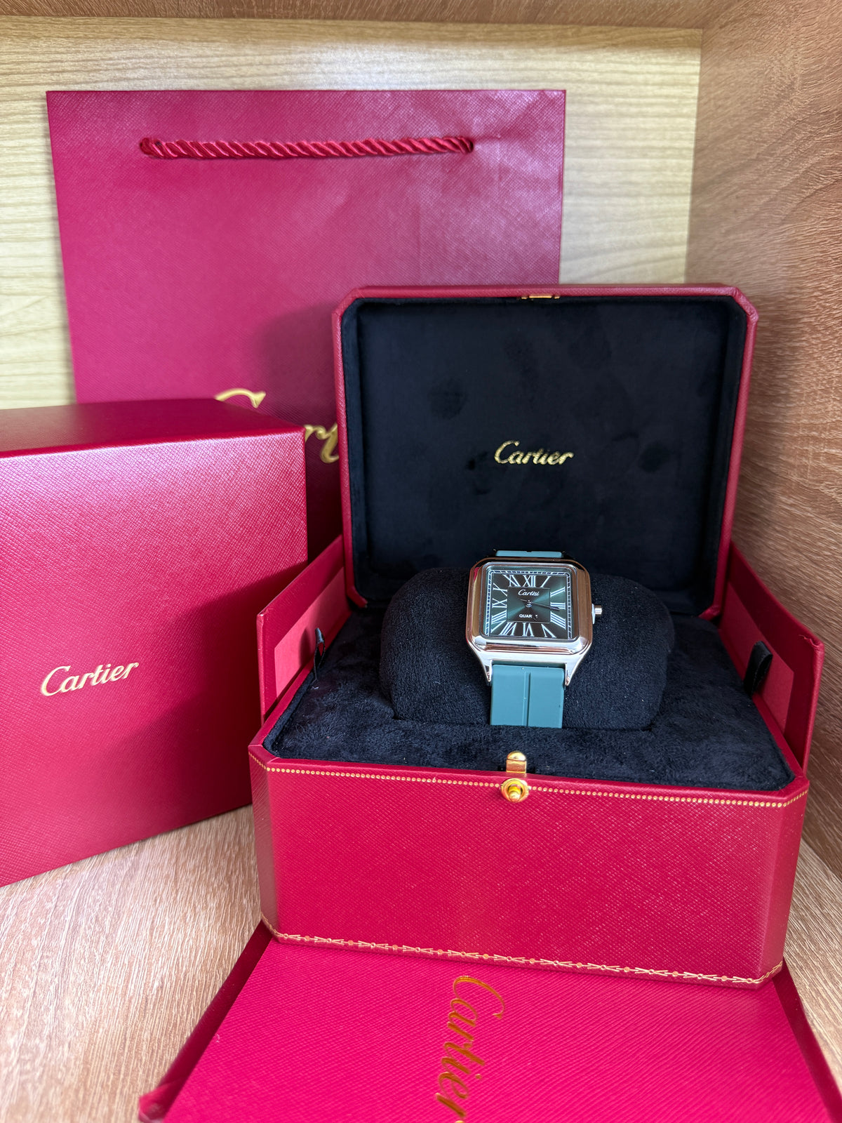 CARTIER SANTOS SILICONE 3 HOMMES AVEC COFFRET