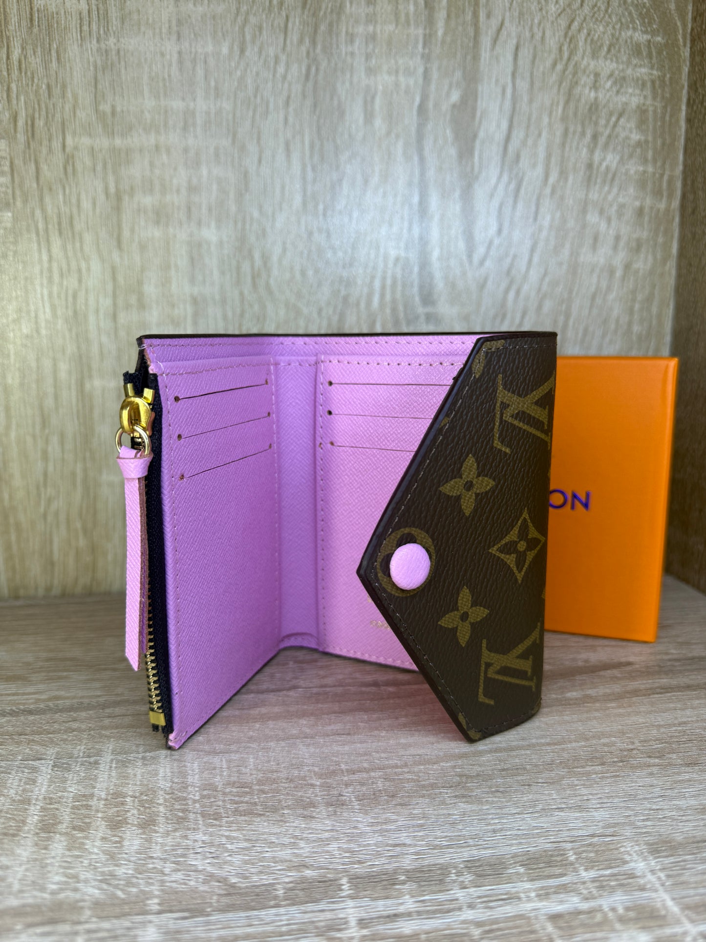 PORTE MONNAIE FEMMES LV MARRON PINK 1