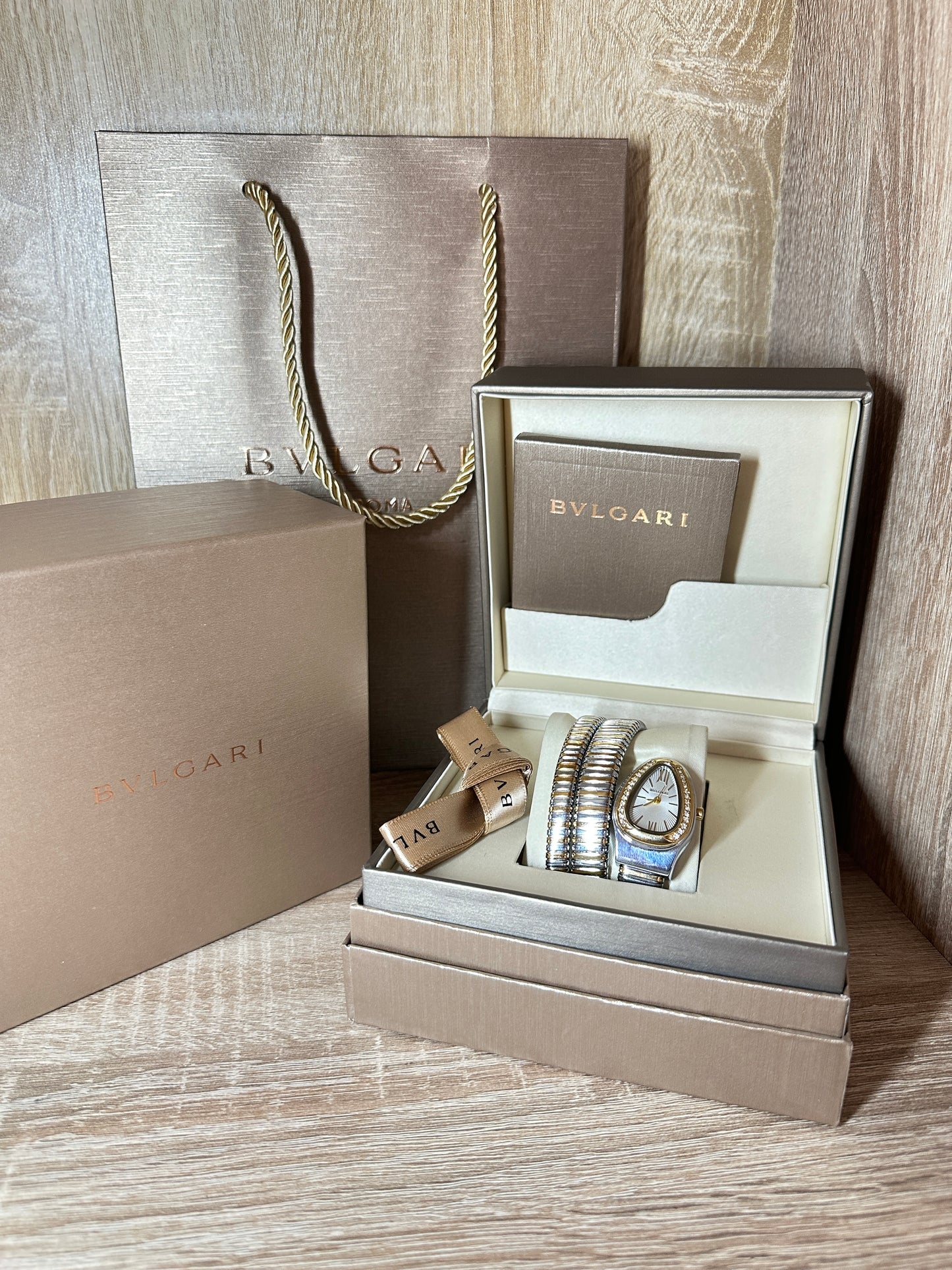 BVLGARI SERPENTI DIAMONDS DOUBLE BRACELET COFFRET