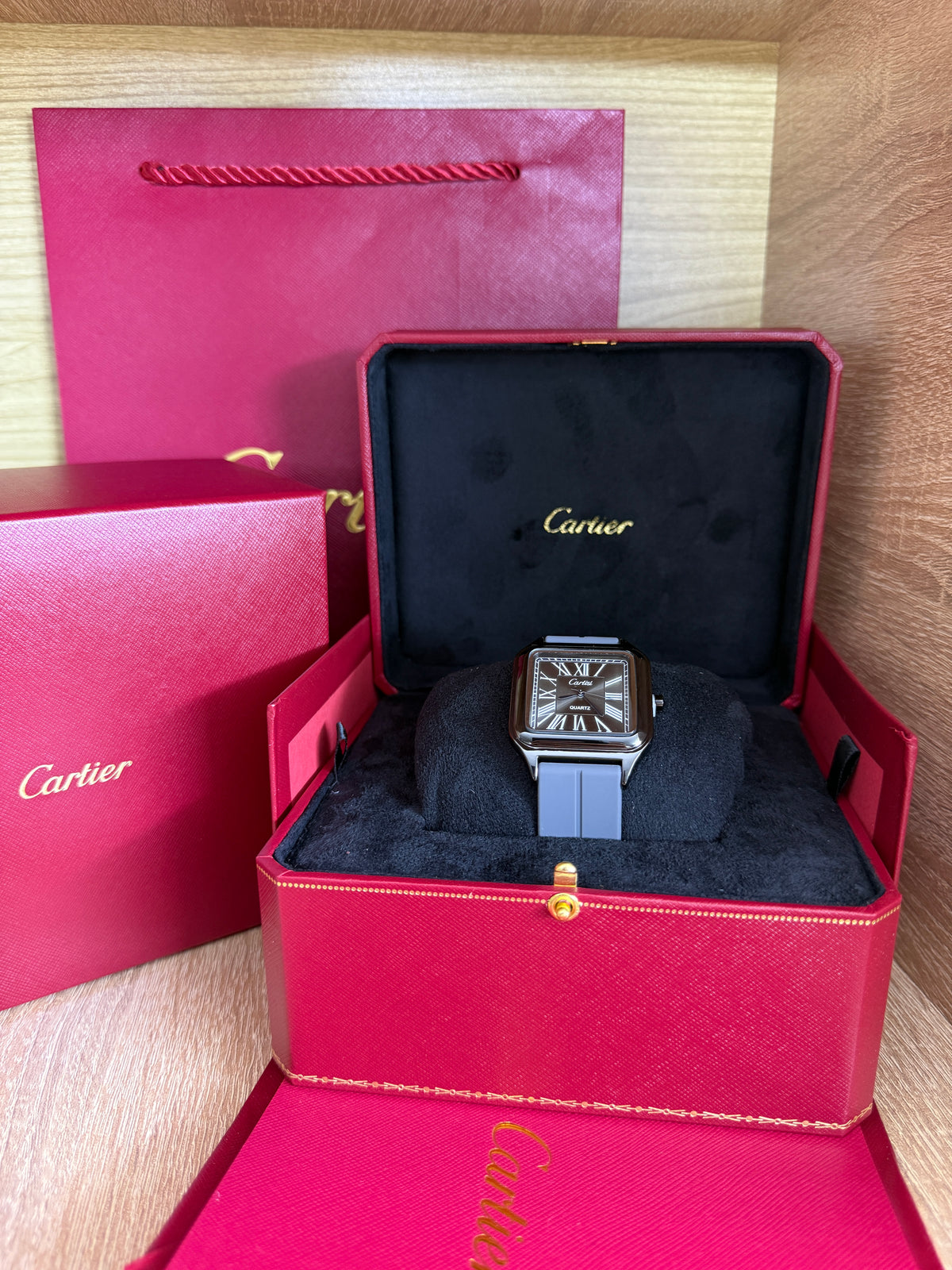 CARTIER SANTOS SILICONE 3 HOMMES AVEC COFFRET