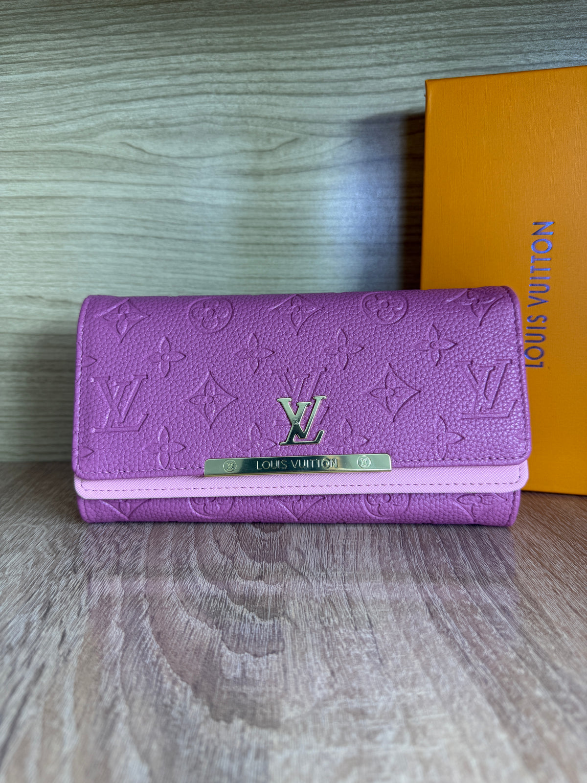 PORTE FEUILLE LV FEMMES PINK