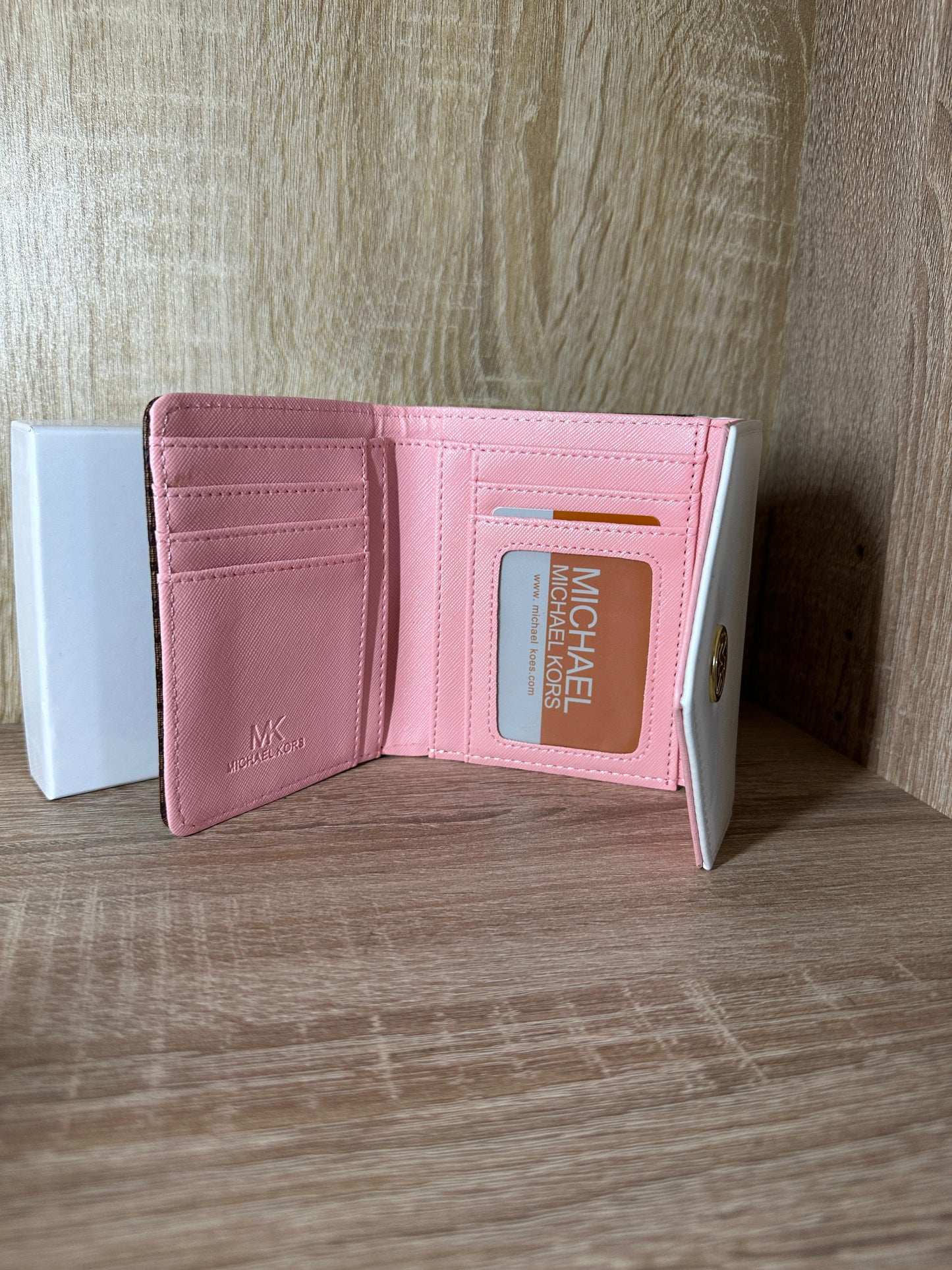 PORTE MONNAIE MK BLANC/MARRON