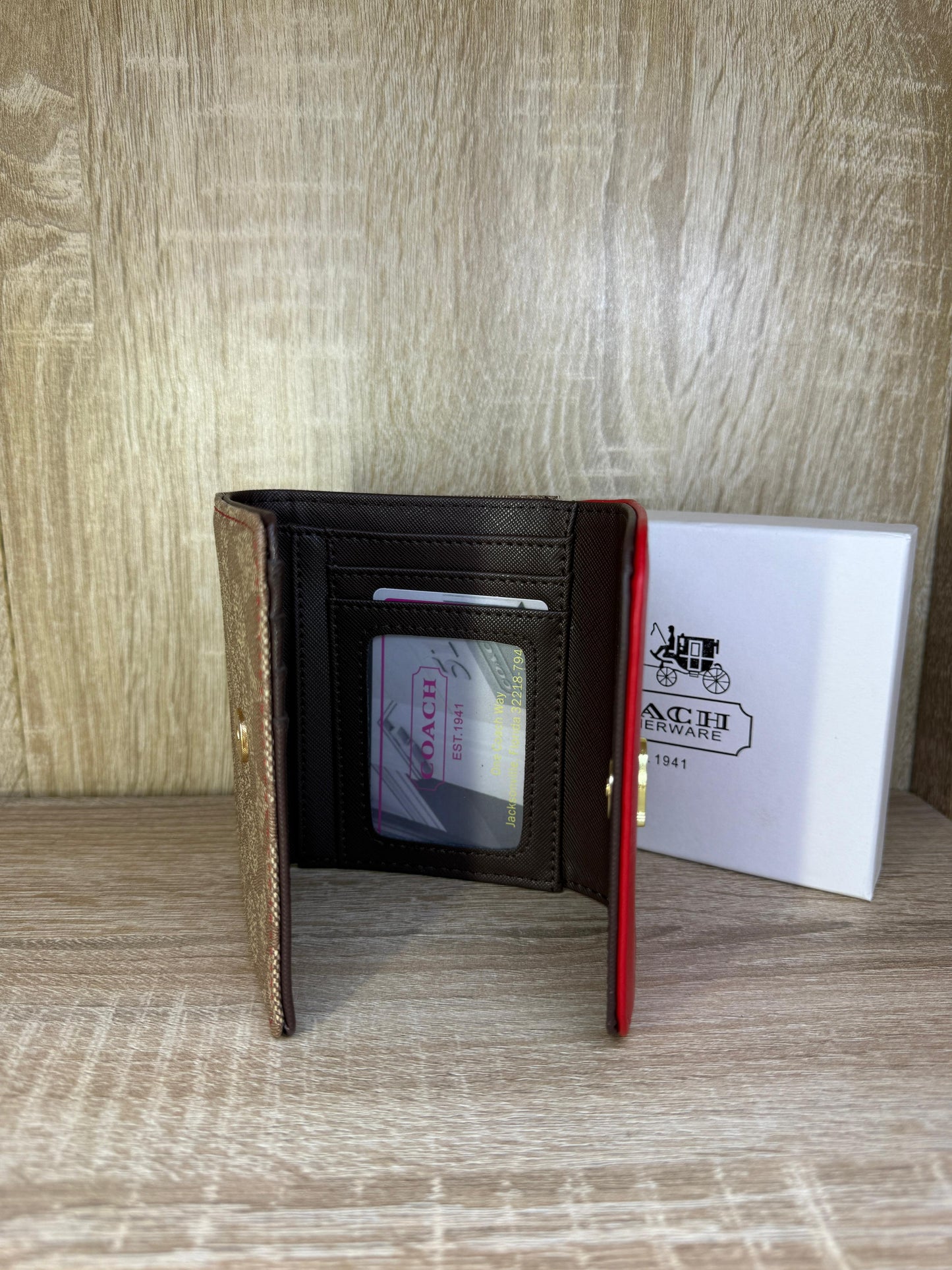 PORTE MONNAIE FEMMES COACH 2026 ROUGE