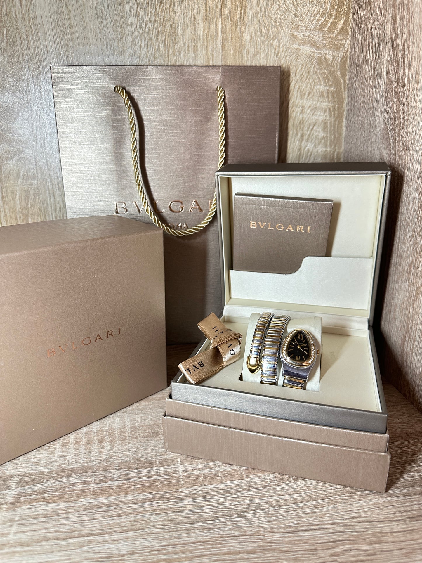 BVLGARI SERPENTI DIAMONDS DOUBLE BRACELET COFFRET
