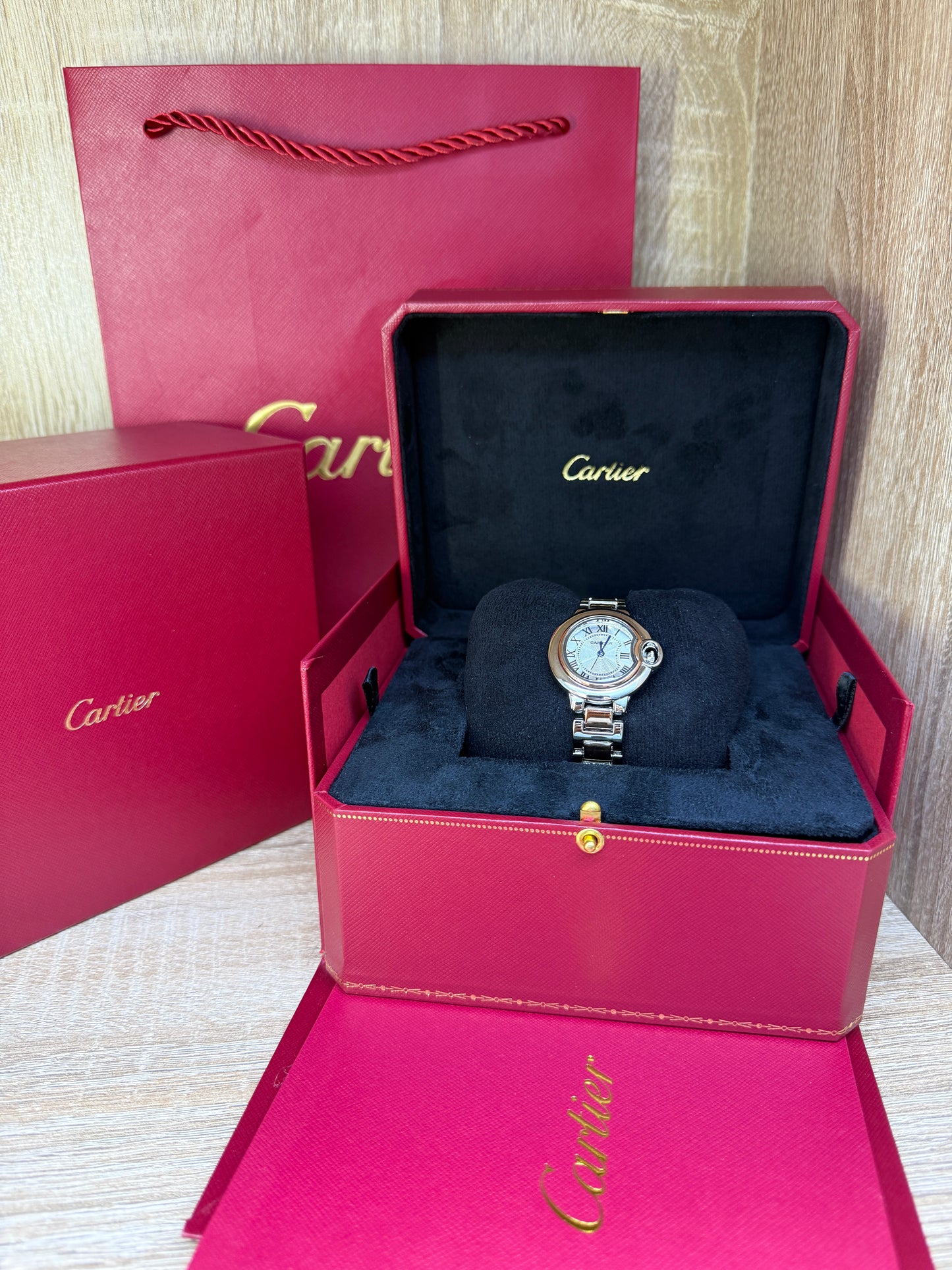 CARTIER FEMMES BALON ROSE GOLD GRIS AVEC COFFRET