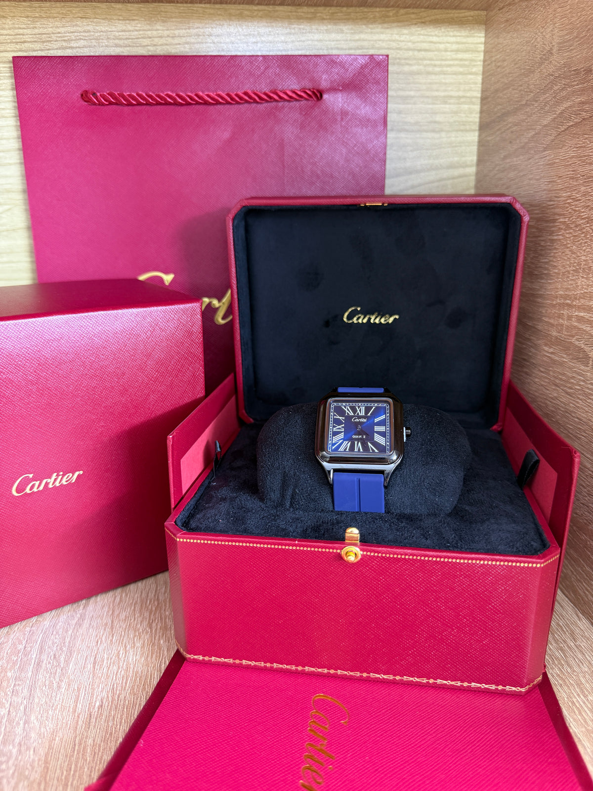 CARTIER SANTOS SILICONE 3 HOMMES AVEC COFFRET