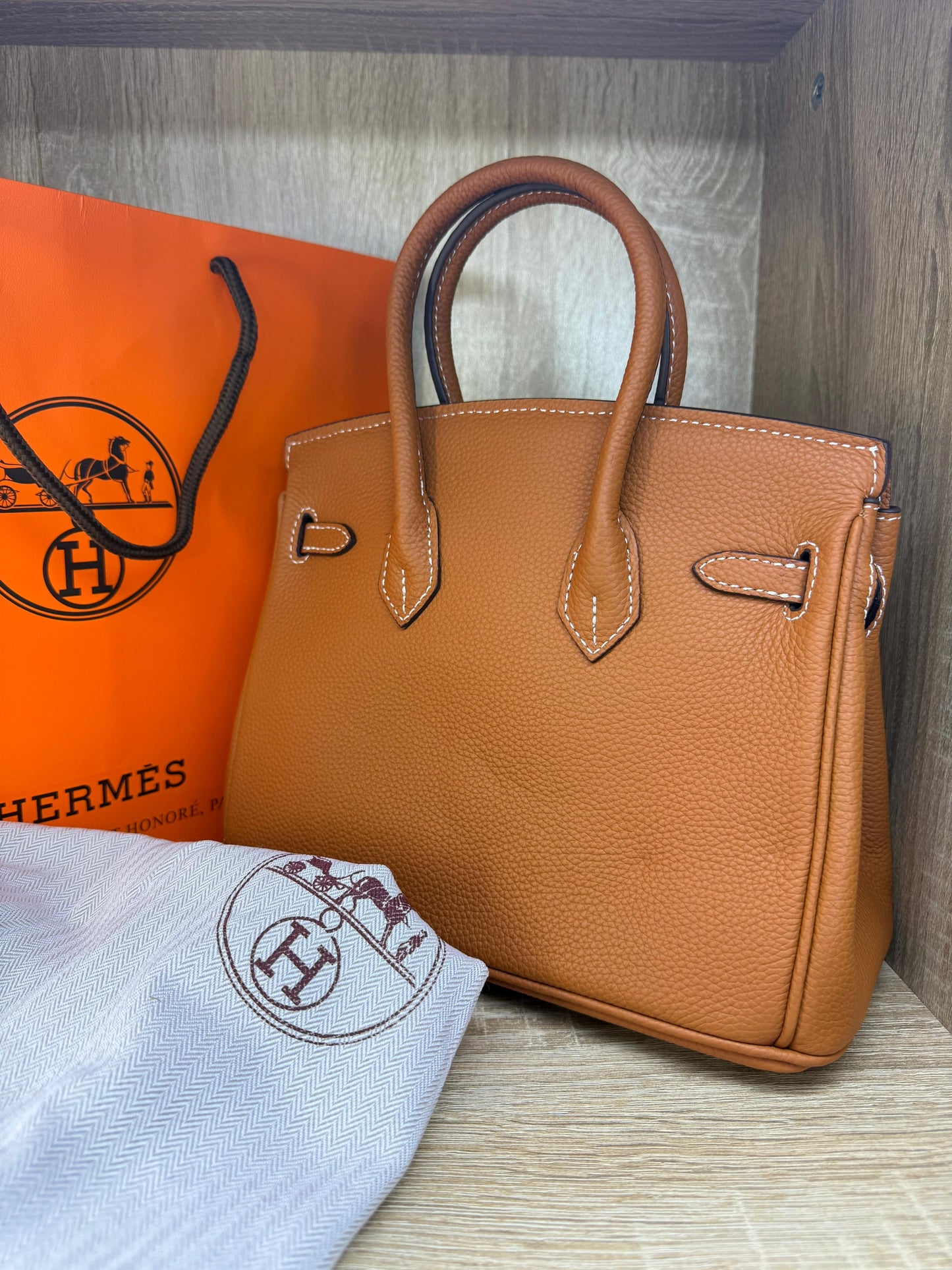 SAC HERMES MARRON MIRROR QUALITY 100% CUIR