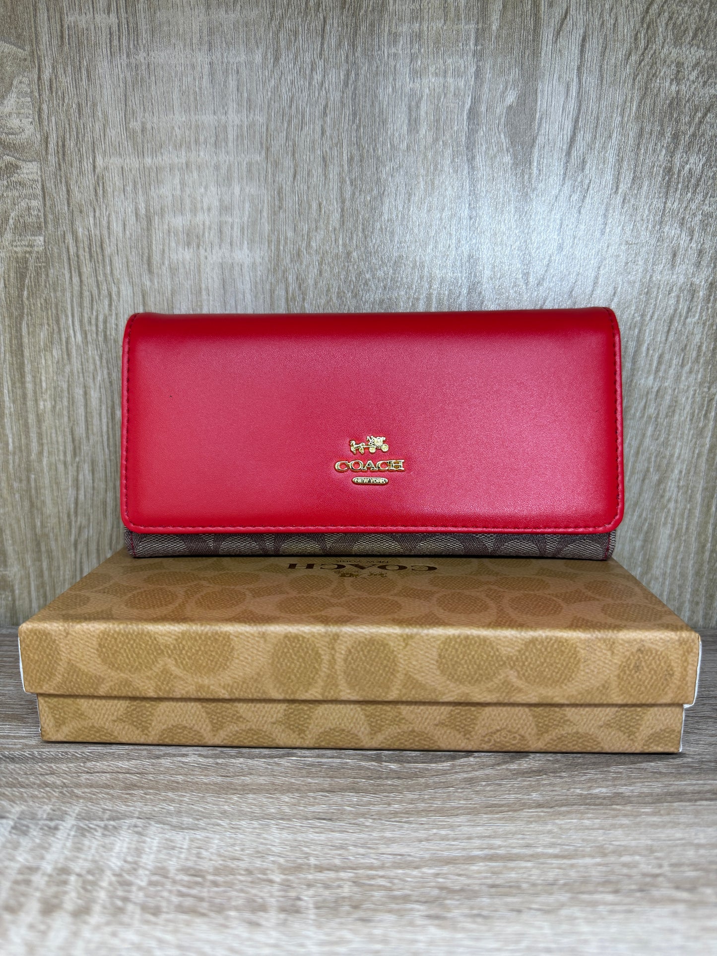 PORTE FEUILLE COACH FEMMES ROUGE