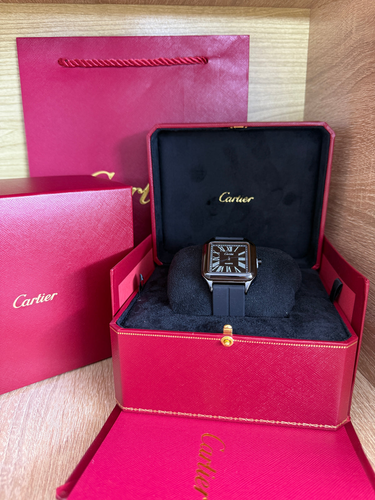 CARTIER SANTOS SILICONE 3 HOMMES AVEC COFFRET