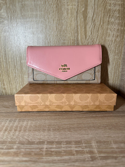 PORTE FEUILLE COACH ROSE FEMMES