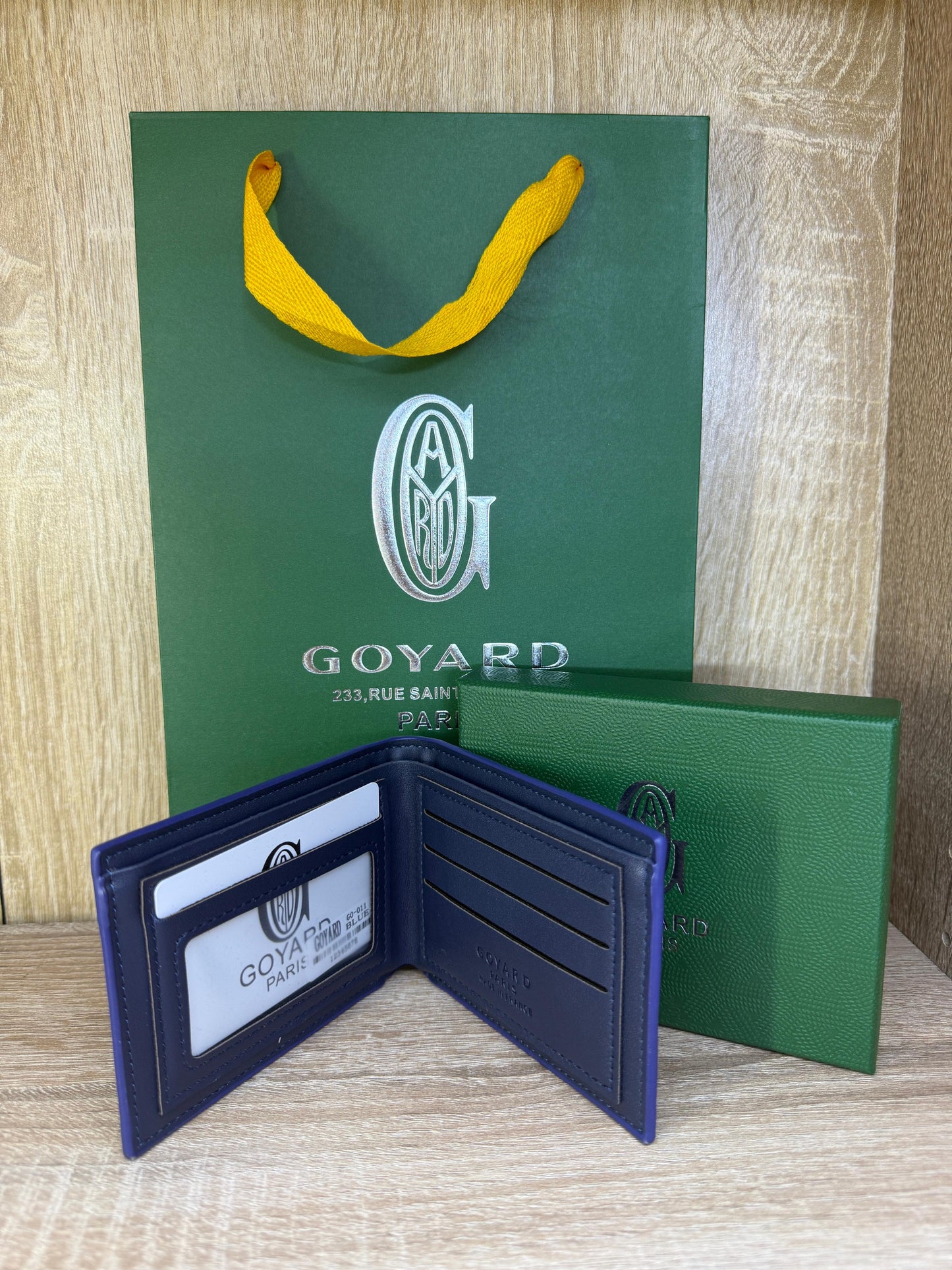 PORTE MONNAIE HOMMES GOYARD BLEU AVEC SACHET