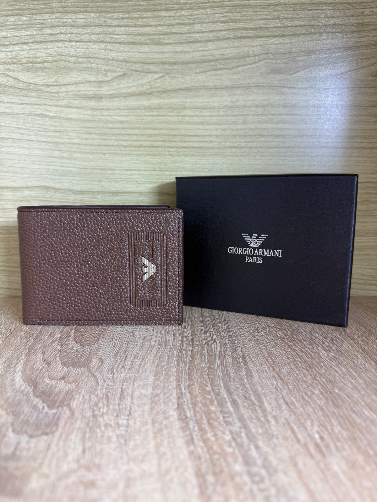 PORTE MONNAIE ARMANI HOMMES 3 MARRON