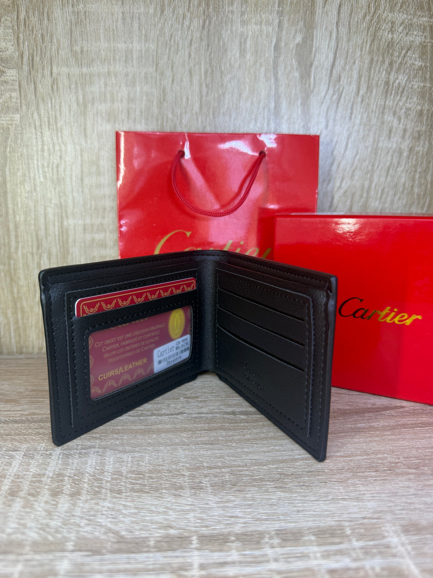 PORTE MONNAIE CARTIER HOMMES NOIR AVEC SACHET